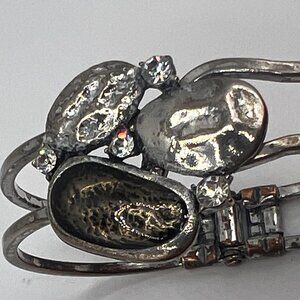 Vintage silver/brass stone stone embellished cuff bracelet.